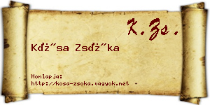 Kósa Zsóka névjegykártya